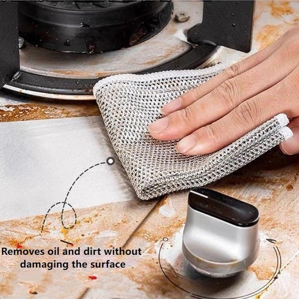 Non Scratch Wire Multipurpose Scrubbing Washing Cleaning Cloth Pack Of 12