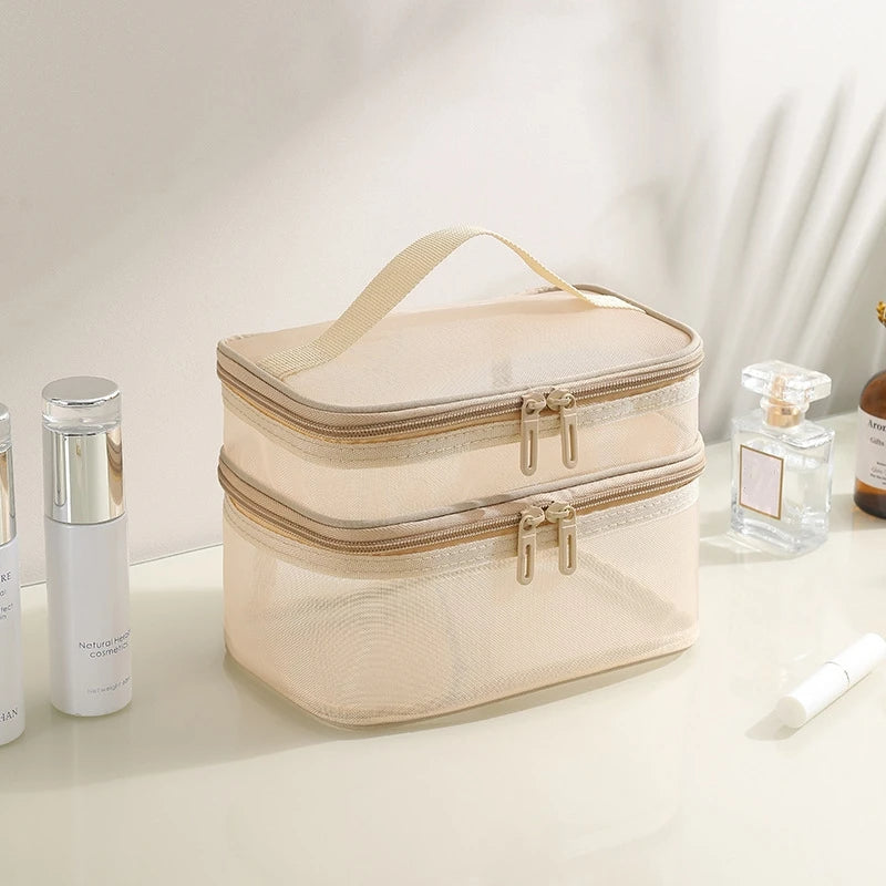 Portable Makeup Case for Women, Large-Capacity Travel.