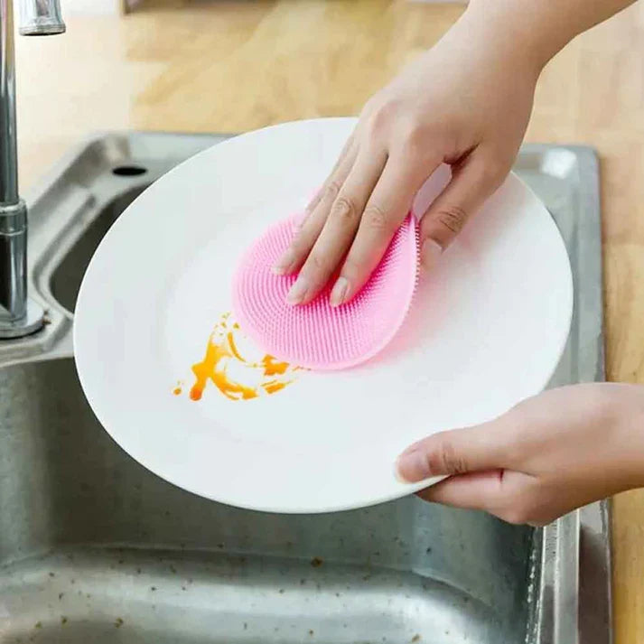 Silicon Dish Washing Scrubber Pad Pack Of 3