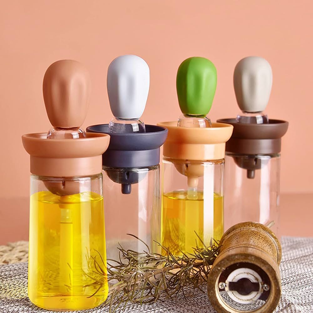Oil Bottle with Brush Silicone Pastry Brush