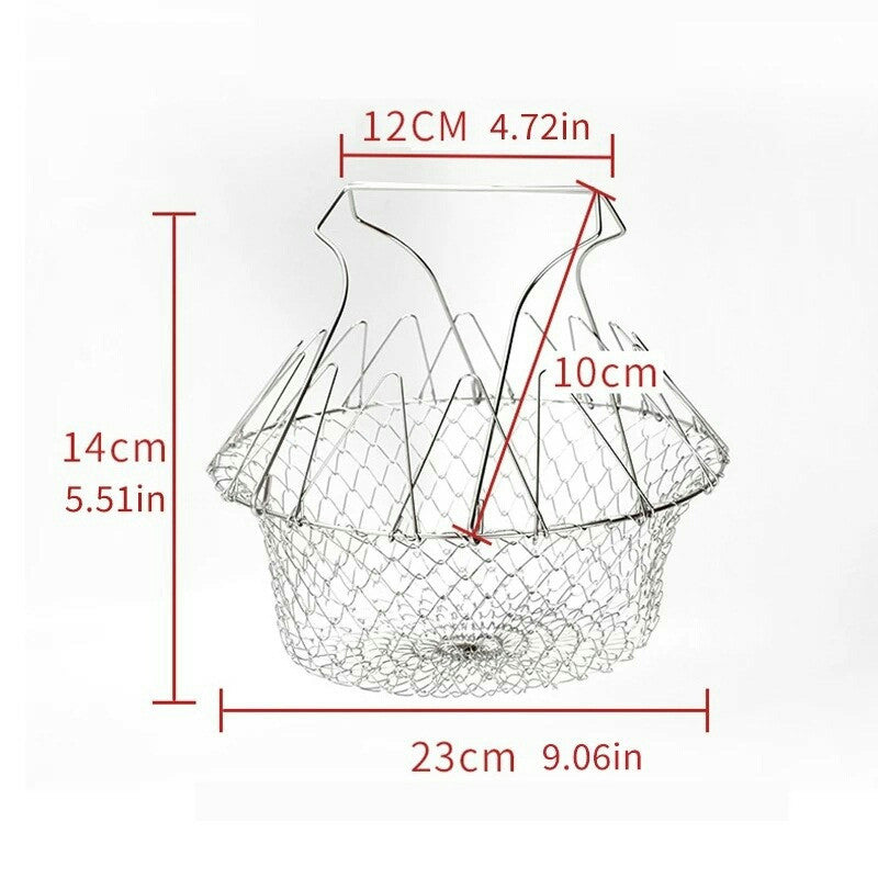 12 In 1 Stainless Steel Foldable Chef Basket