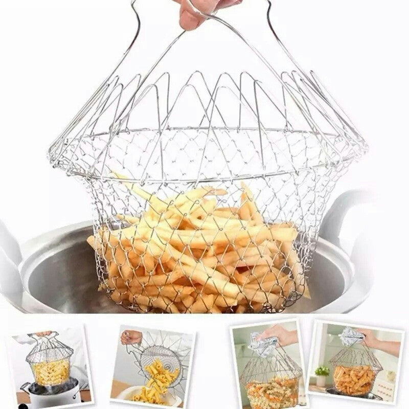 12 In 1 Stainless Steel Foldable Chef Basket