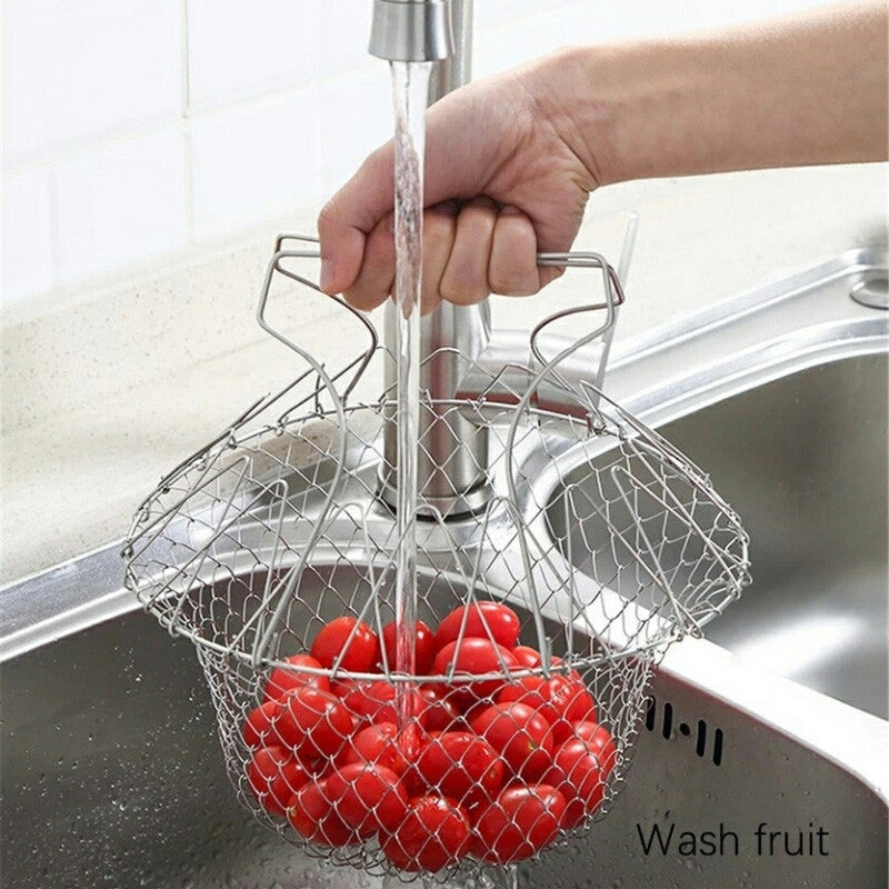 12 In 1 Stainless Steel Foldable Chef Basket
