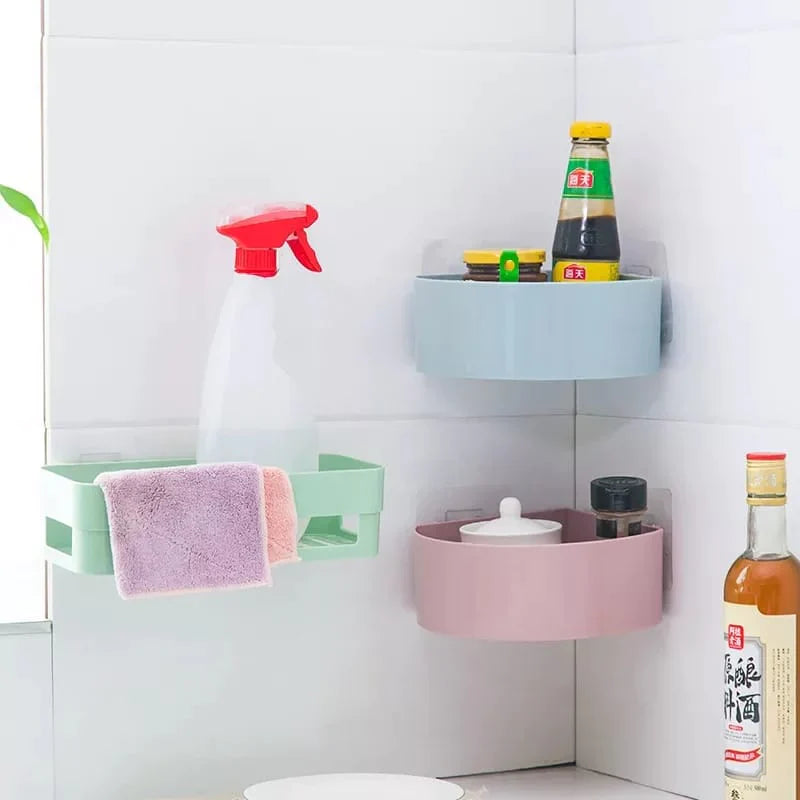 ADHESIVE TRIANGLE CORNER SHELF PACK OF TWO