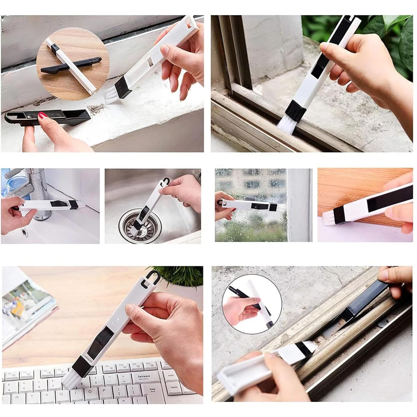 Multipurpose Plastic Window Groove Frame Cleaning Brush 2 Pcs
