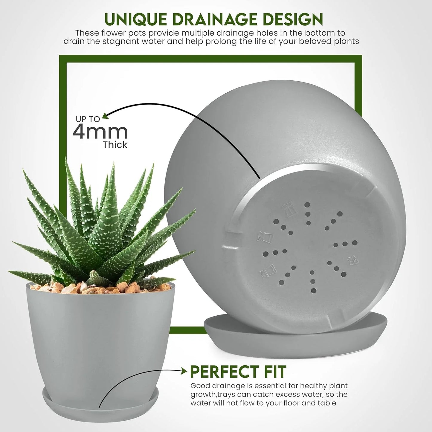 5pcs Plastic Flower Pot Set