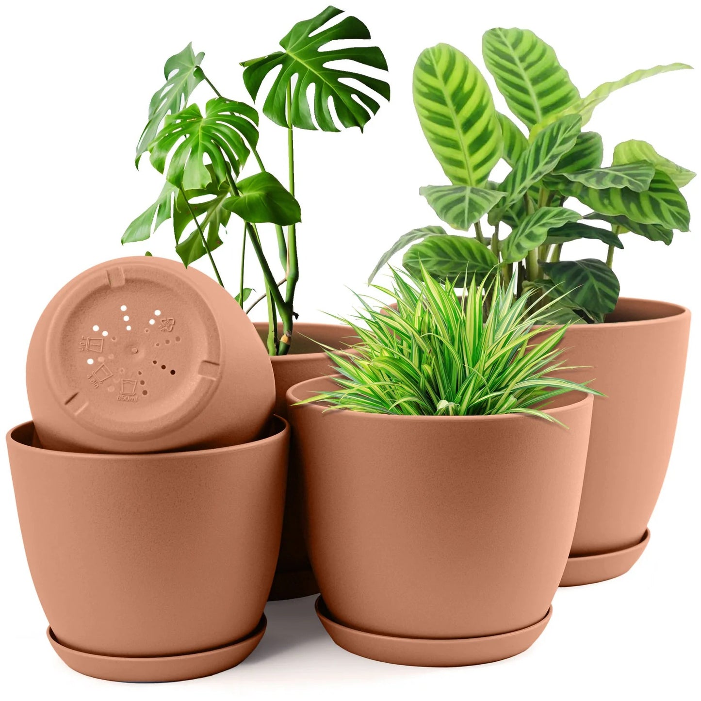 5pcs Plastic Flower Pot Set