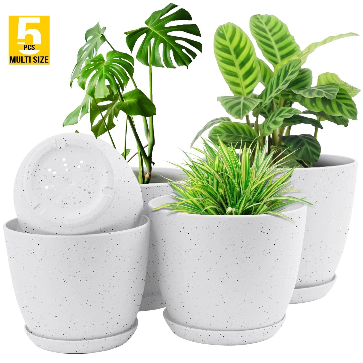 5pcs Plastic Flower Pot Set