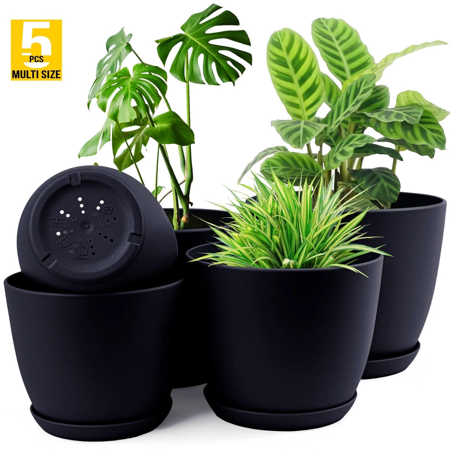 5pcs Plastic Flower Pot Set