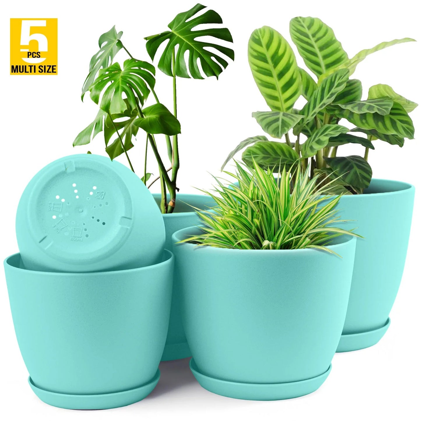5pcs Plastic Flower Pot Set