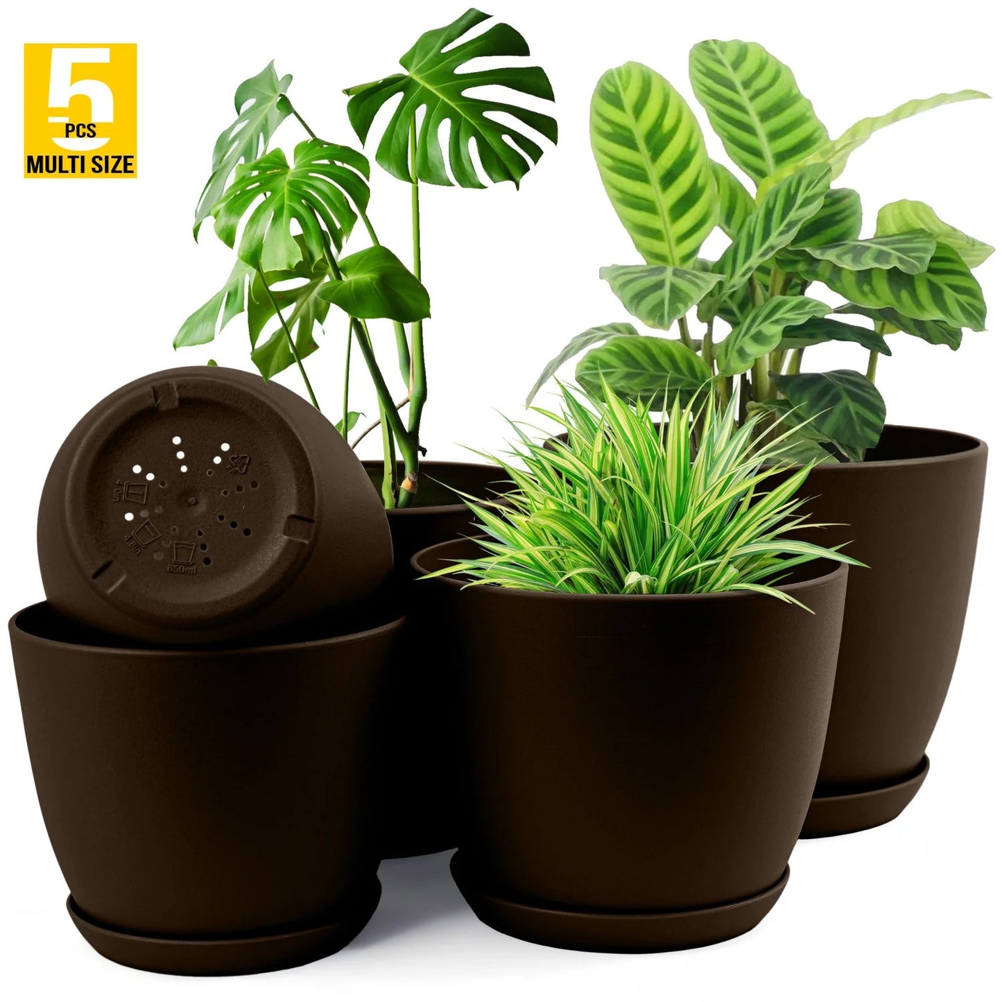 5pcs Plastic Flower Pot Set