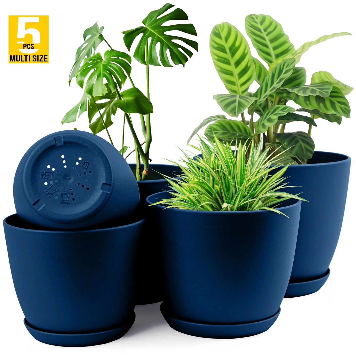 5pcs Plastic Flower Pot Set