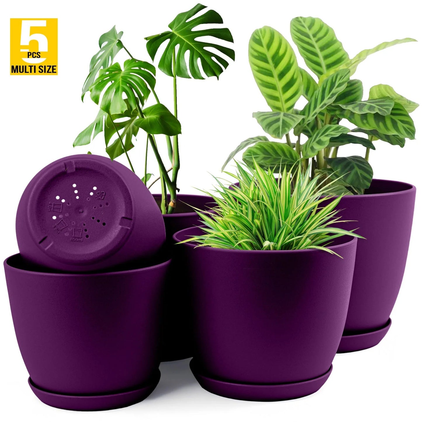 5pcs Plastic Flower Pot Set
