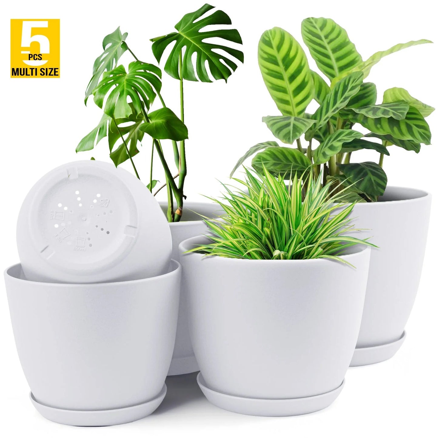 5pcs Plastic Flower Pot Set