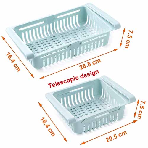 Expandable Fridge Storage Basket Pack Of Two