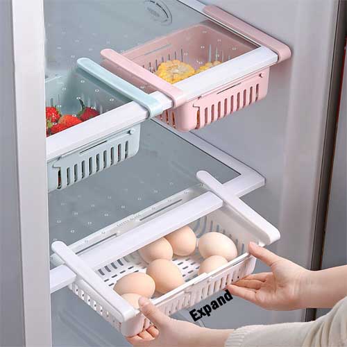 Expandable Fridge Storage Basket Pack Of Two